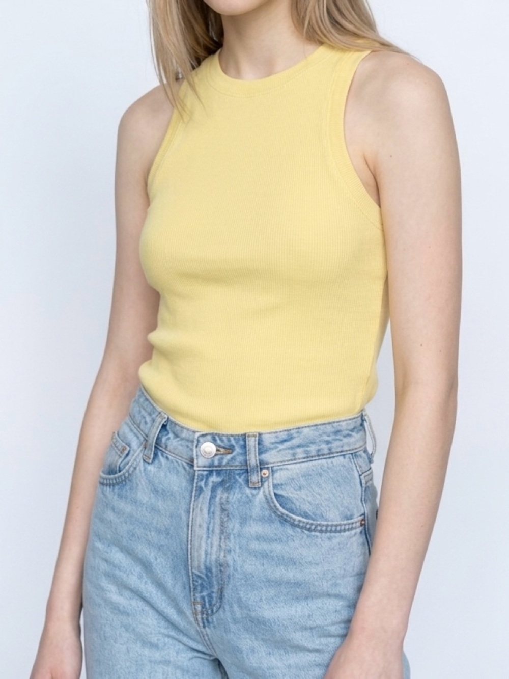 Full Tilt Sunny Yellow Ribbed Tank